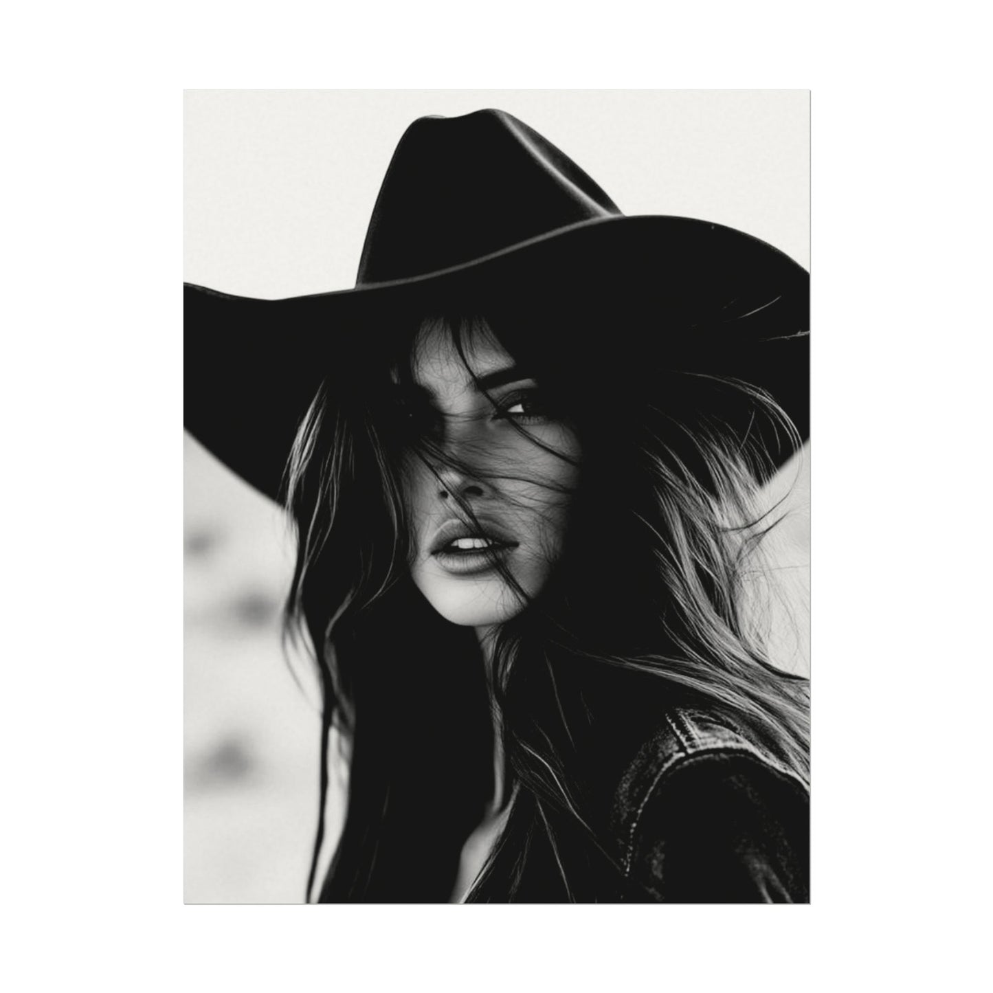 Smoldering Gaze – Western Textured Watercolor Matte Posters