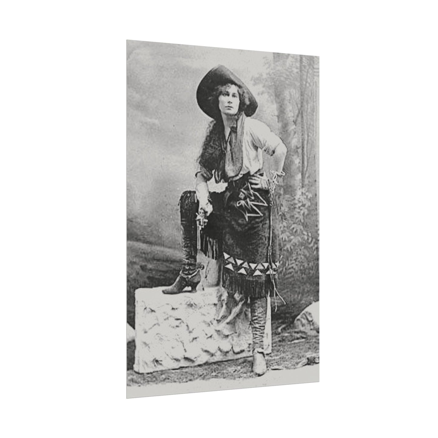 Wild Frontier Rose– Western Textured Watercolor Matte Posters