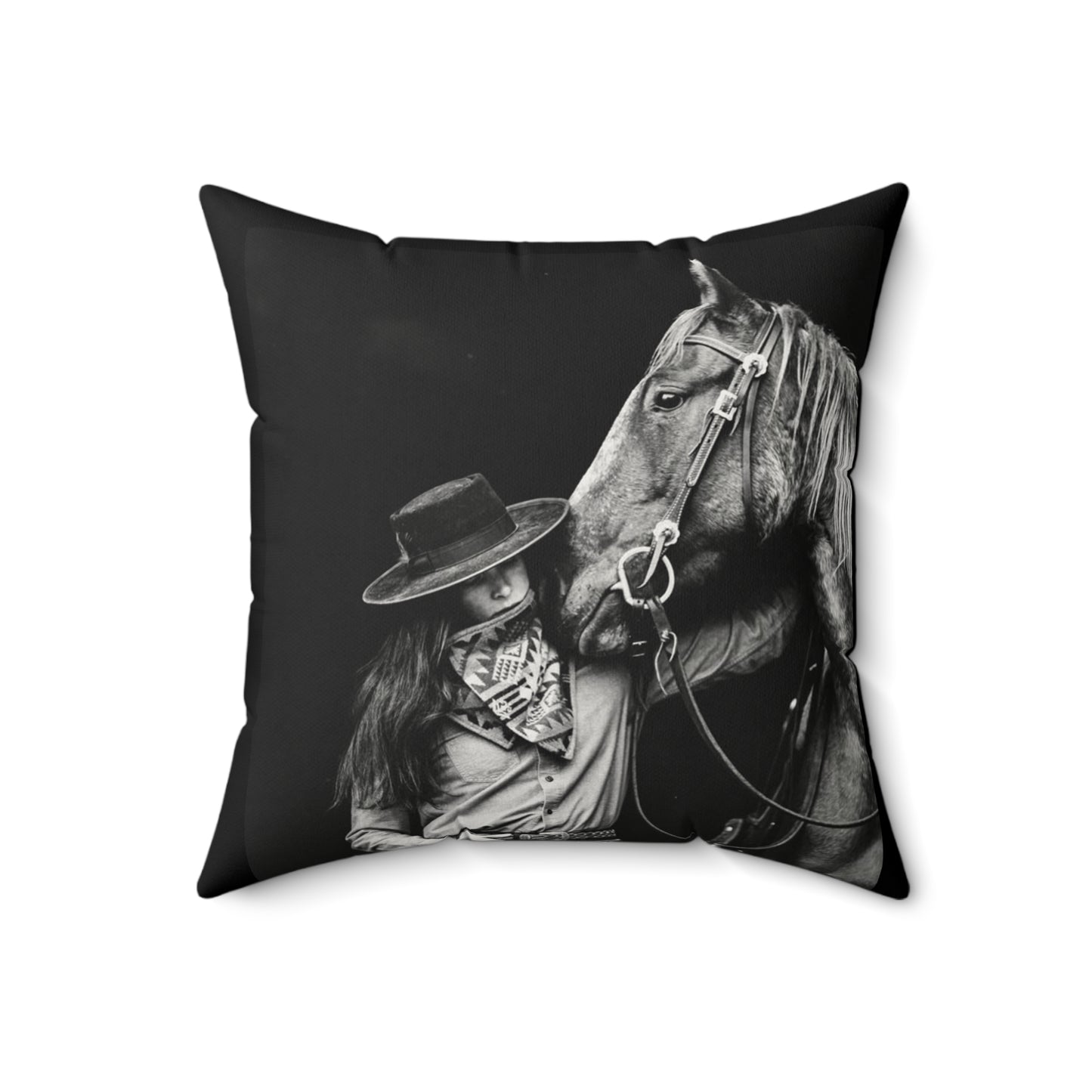 Wild At Heart Horse Faux Suede Pillow, Cozy Home Decor, Motivational Cushion, Bohemian Bedroom Accessory, Unique Gift Idea