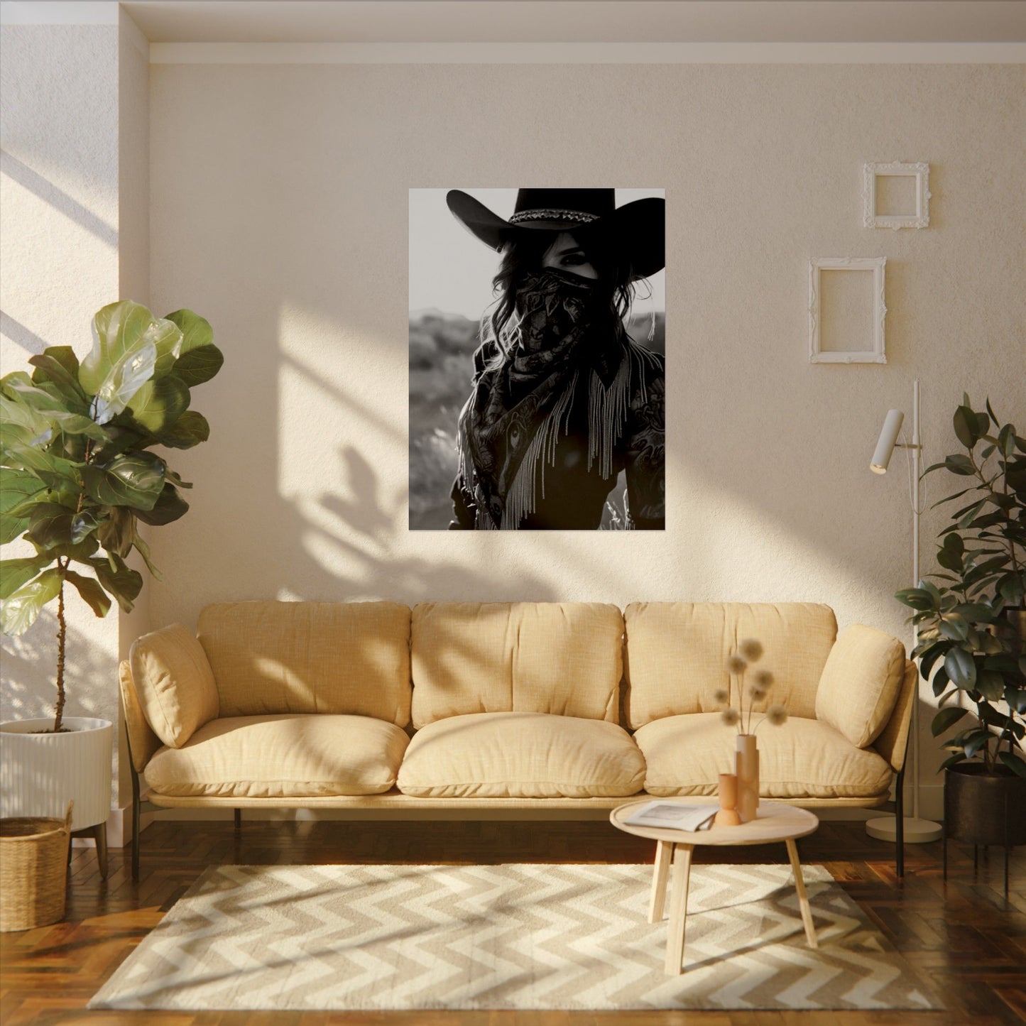 She Rode Alone— Western Outlaw Textured Watercolor Matte Posters