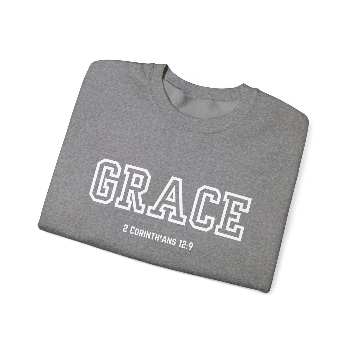 Grace Crewneck Sweatshirt - Comfort in Faith, Unisex Gift, Spiritual Apparel, Inspirational Fashion, Cozy Christian Sweatshirt