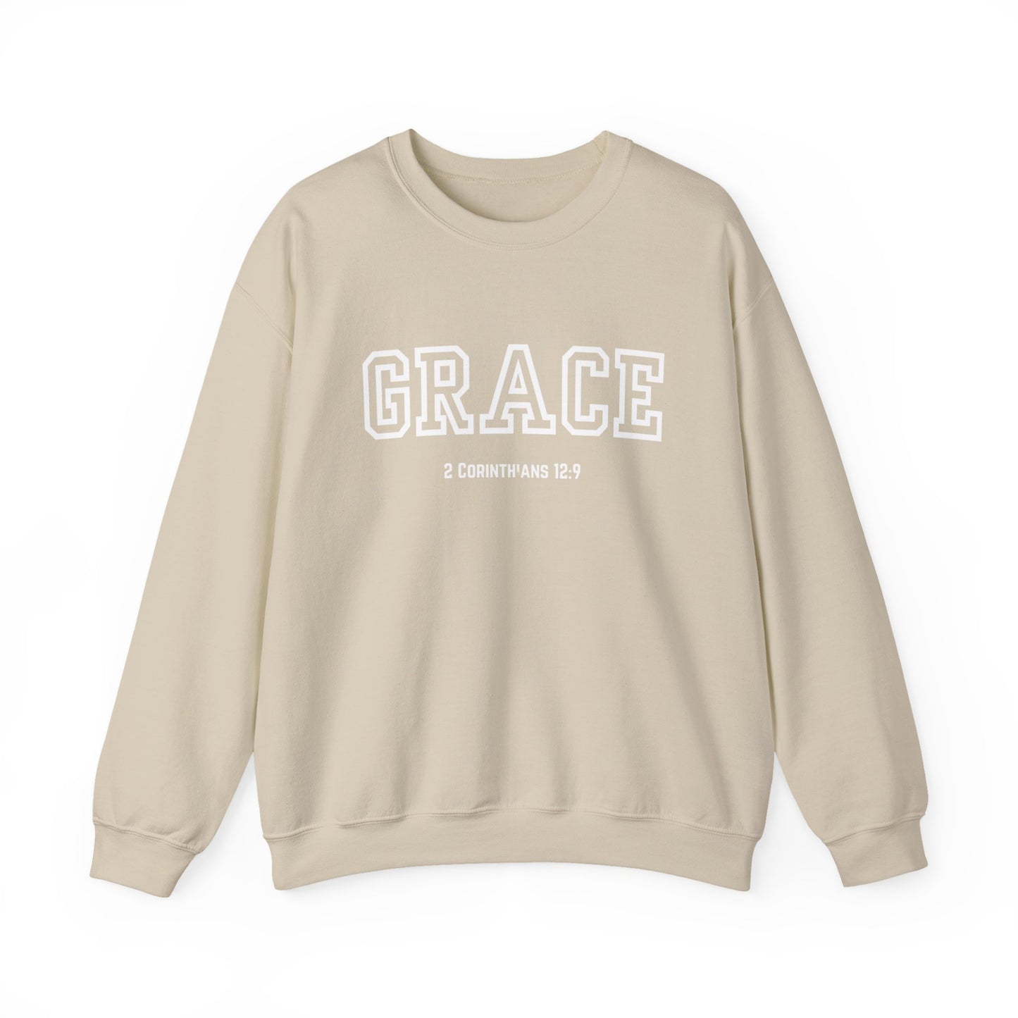 Grace Crewneck Sweatshirt - Comfort in Faith, Unisex Gift, Spiritual Apparel, Inspirational Fashion, Cozy Christian Sweatshirt