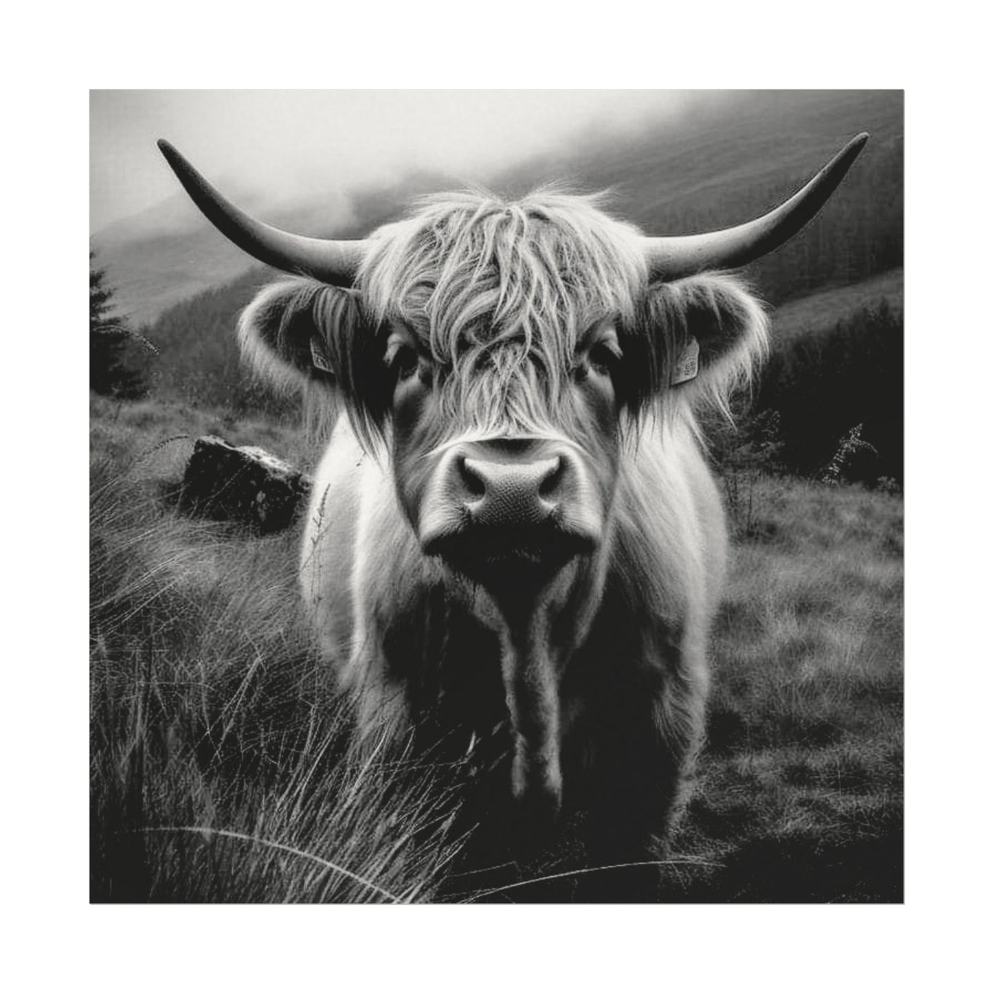 The Horned Guard – Western Textured Watercolor Matte Posters