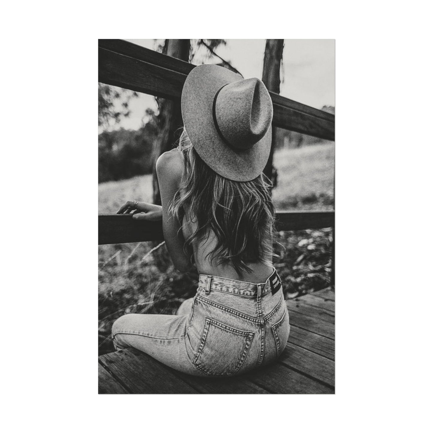 Babys Got Her Blue Jeans On – Western Textured Watercolor Matte Posters