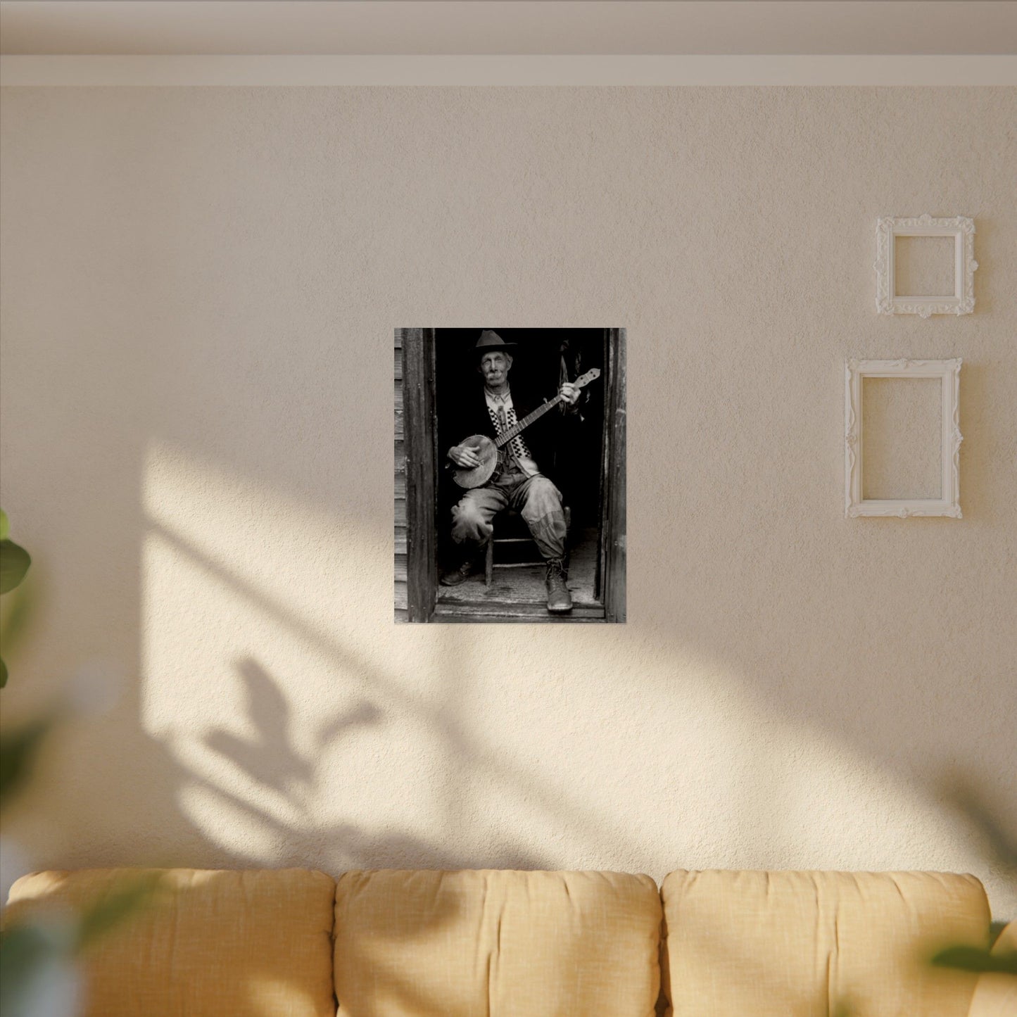 Strings In The Still – Western Textured Watercolor Matte Posters