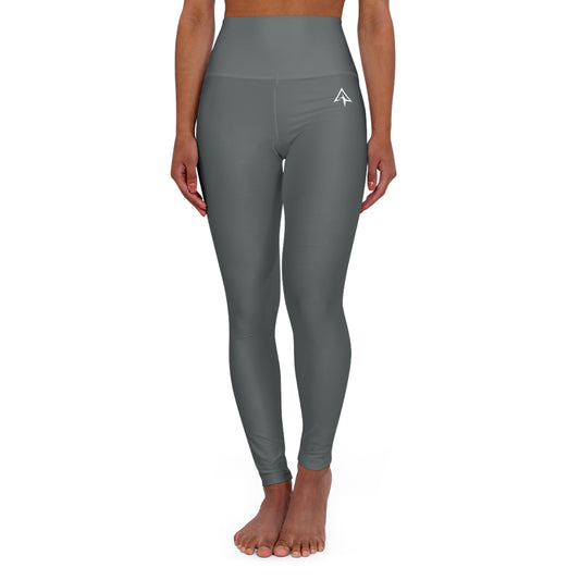 Dark Gray High Waisted Yoga Leggings - Purple, Comfortable Activewear, Fitness Pants, Ideal for Gym, Yoga, and Weekend Brunch