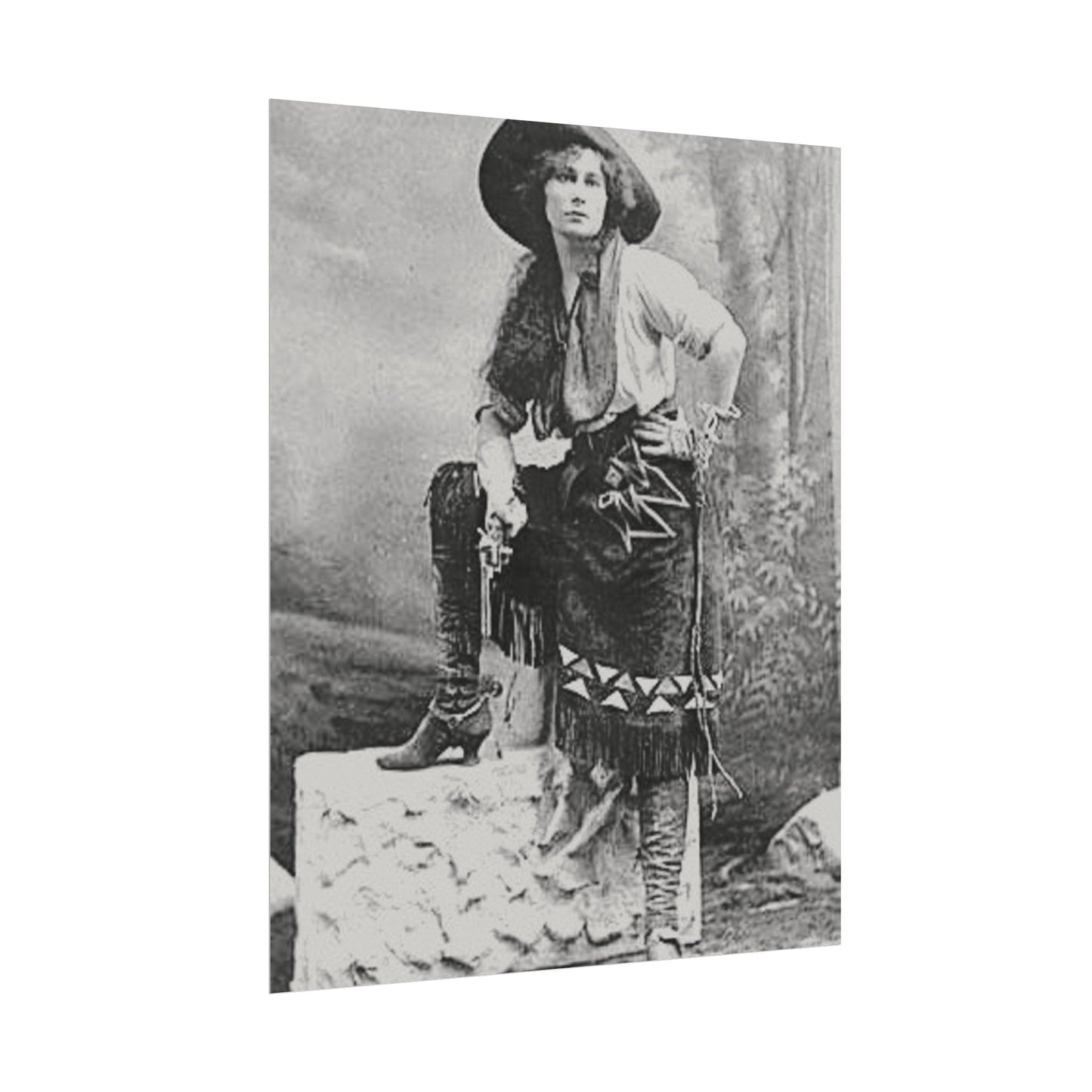 Wild Frontier Rose– Western Textured Watercolor Matte Posters