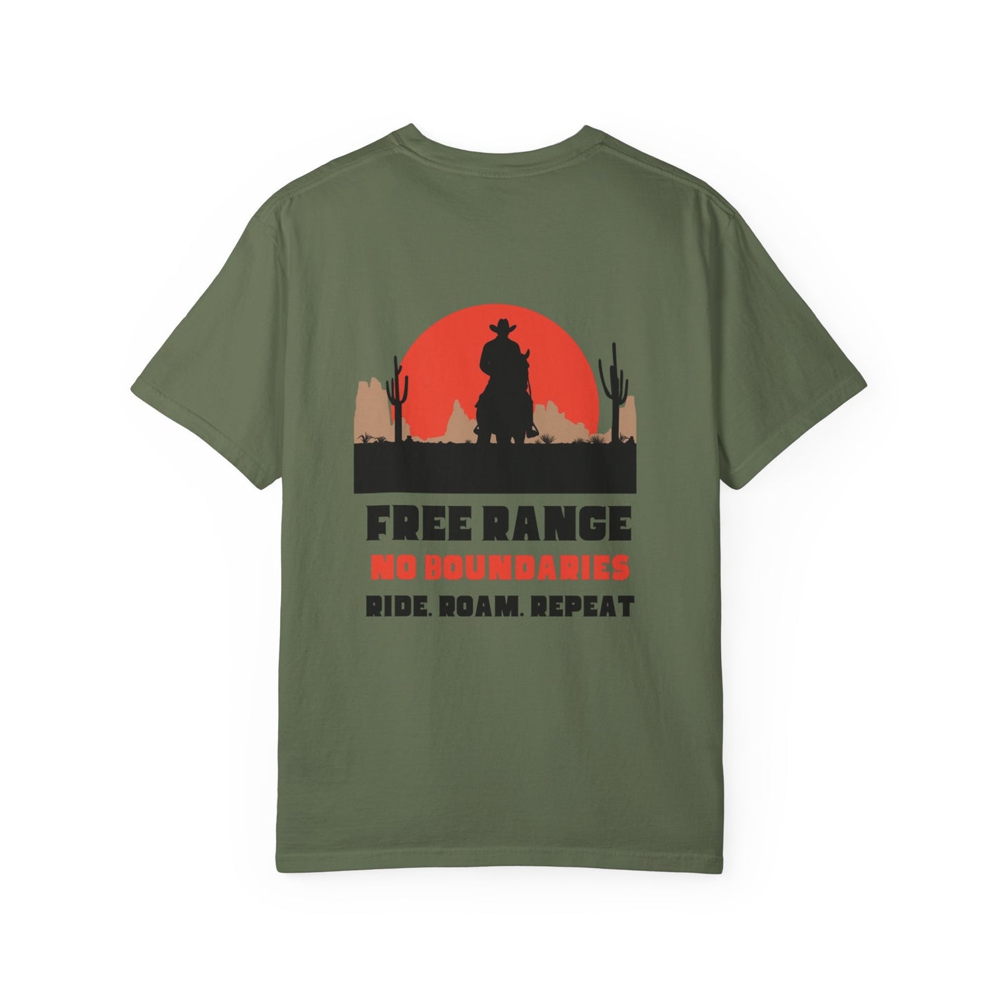Free Range Rancher Mountain T-Shirt - Western Gift, Nature Lover Tee, Unisex Cotton Shirt