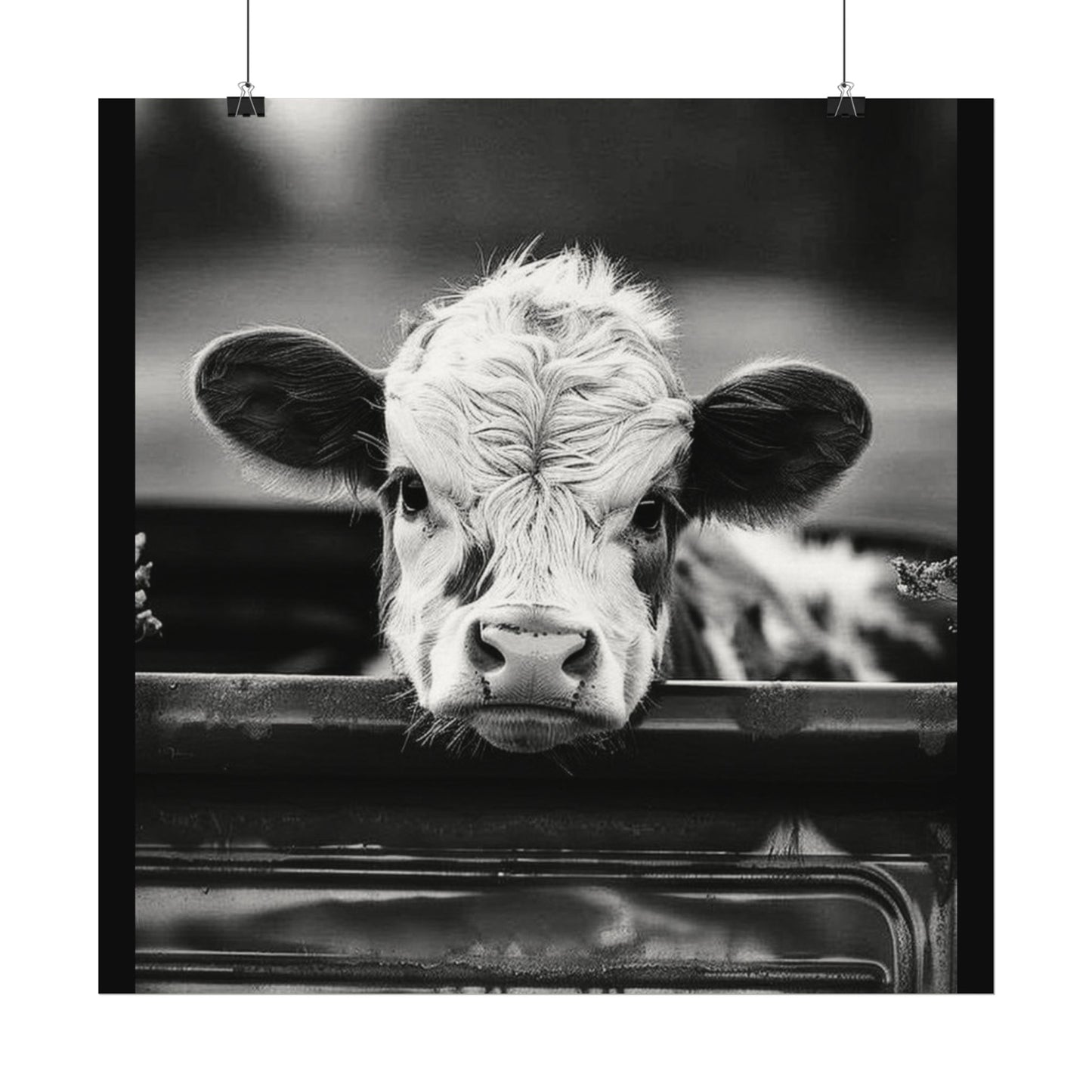 Back Seat Bovine – Western Textured Watercolor Matte Posters