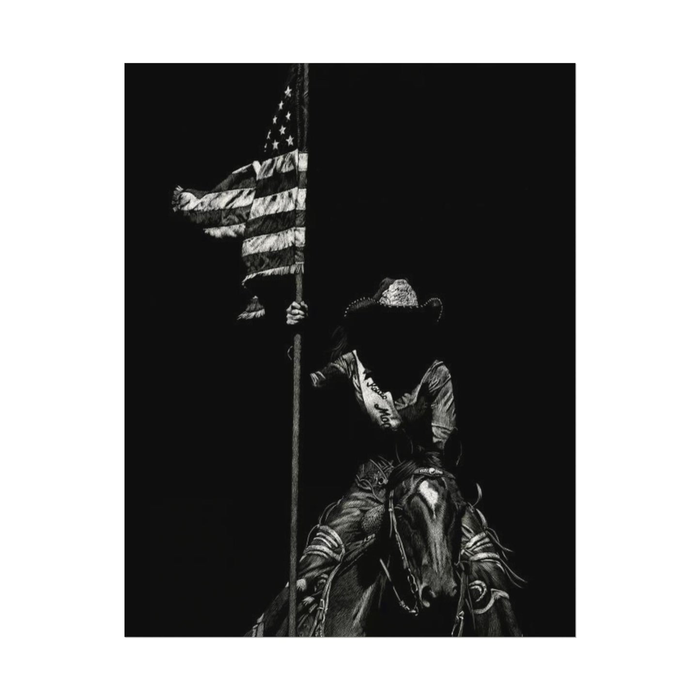 Star Spangled Elegance – Western Textured Watercolor Matte Posters