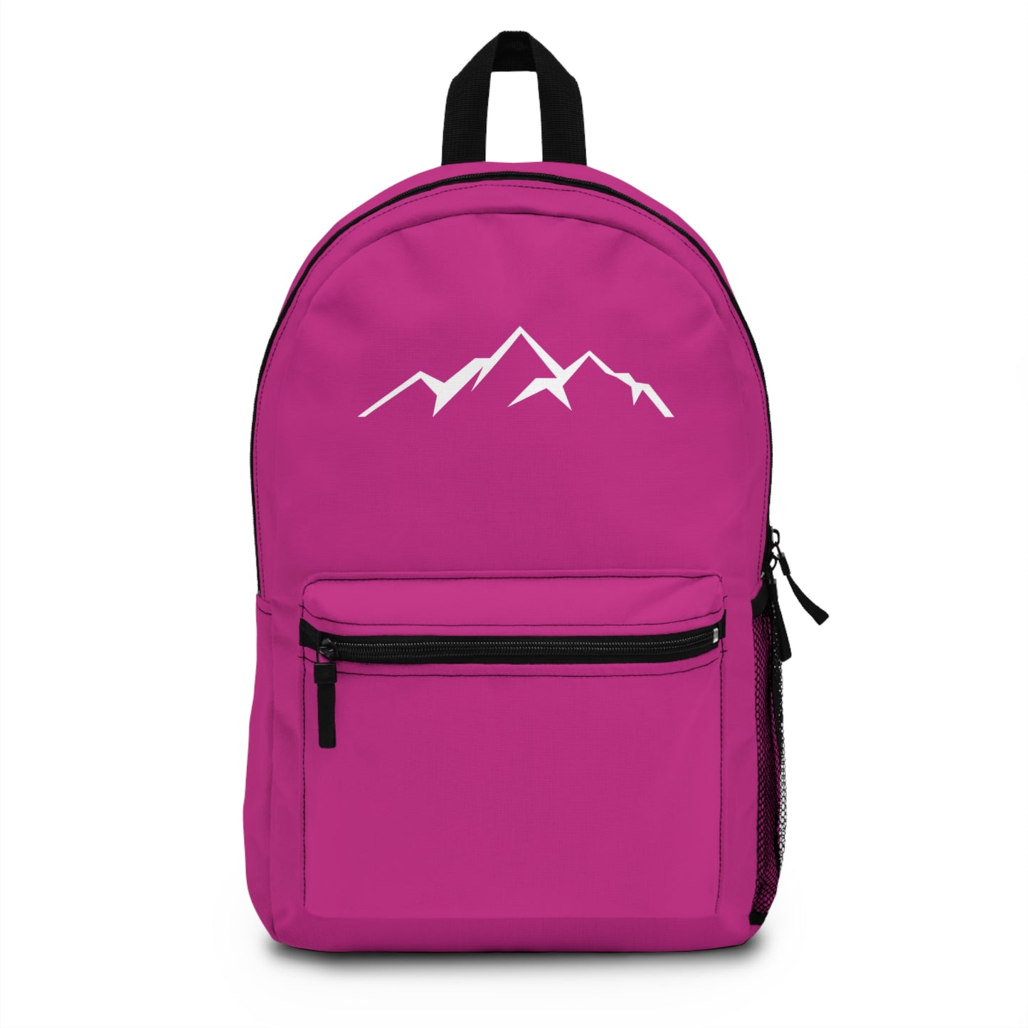 Pink Adventure Awaits Black Backpack - Stylish Travel Bag for School, Hiking, Gym, Outdoor Adventures, Everyday Use, Trendy Gift Idea