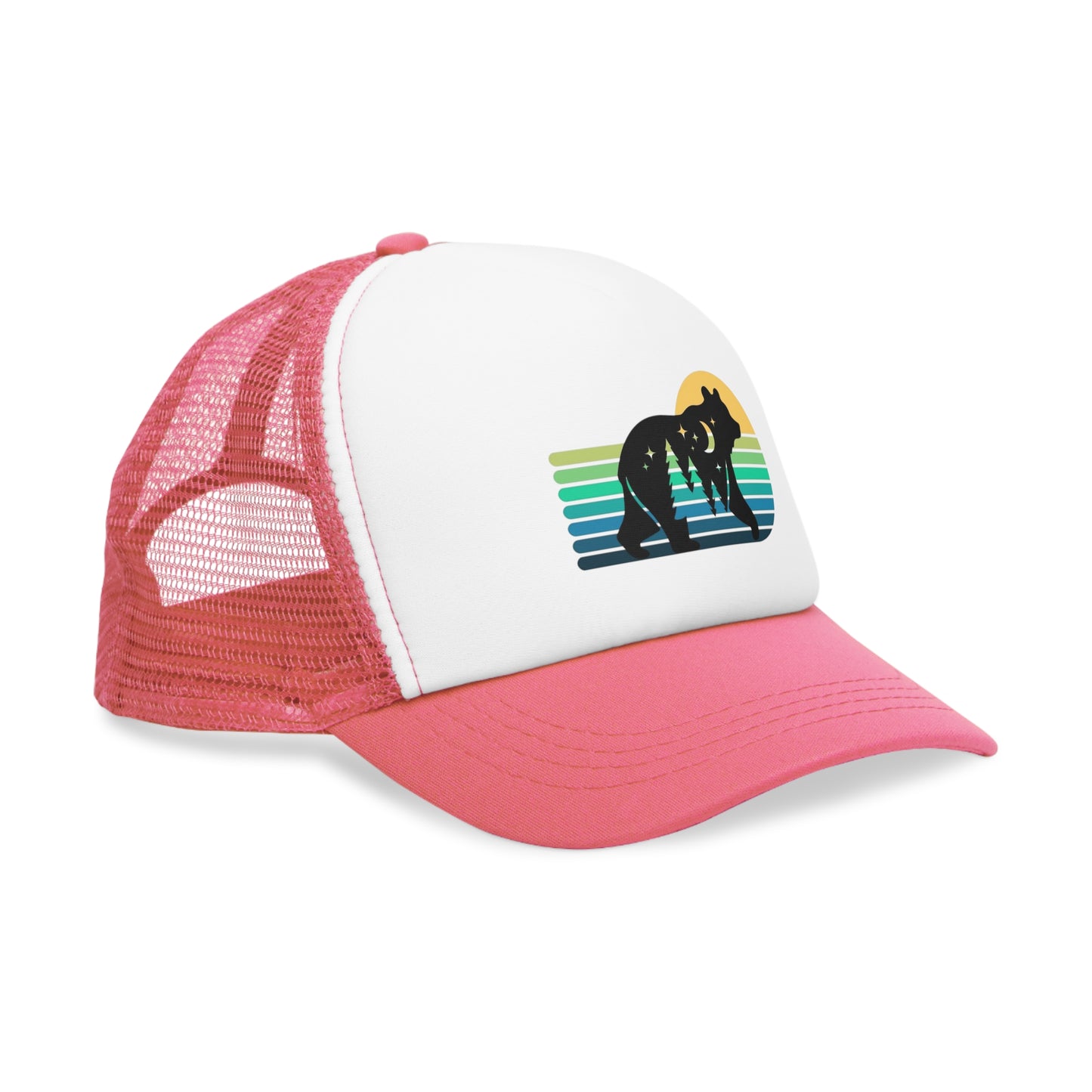 Bear Sunset, Retro Trucker Hat, His & Her Nature Lovers Gifts , Outdoor Accessory, Beer Lover Gift, Summer BBQ Essential