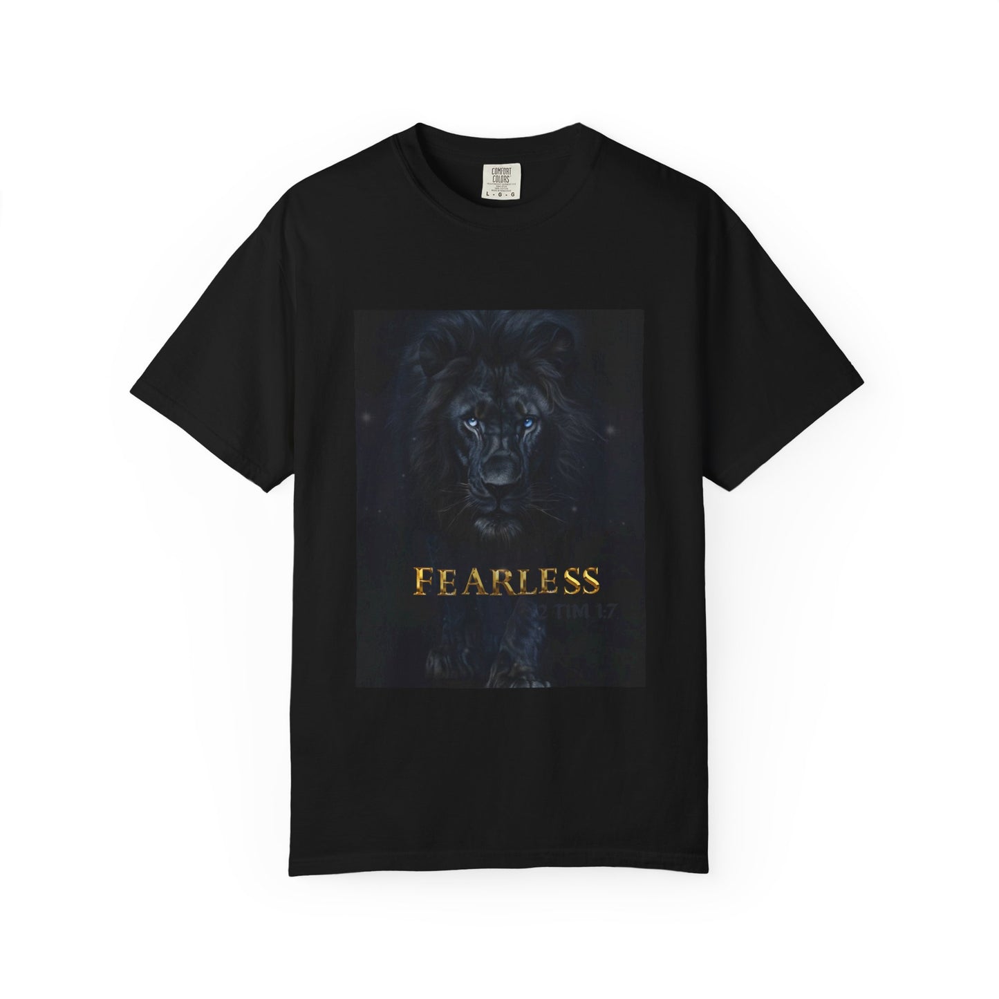 Fearless Lion Spiritual Unisex Garment-Dyed T-shirt, Bold Graphic Tee, Inspirational Apparel, Gifts for Animal Lovers, Motivational Fashion