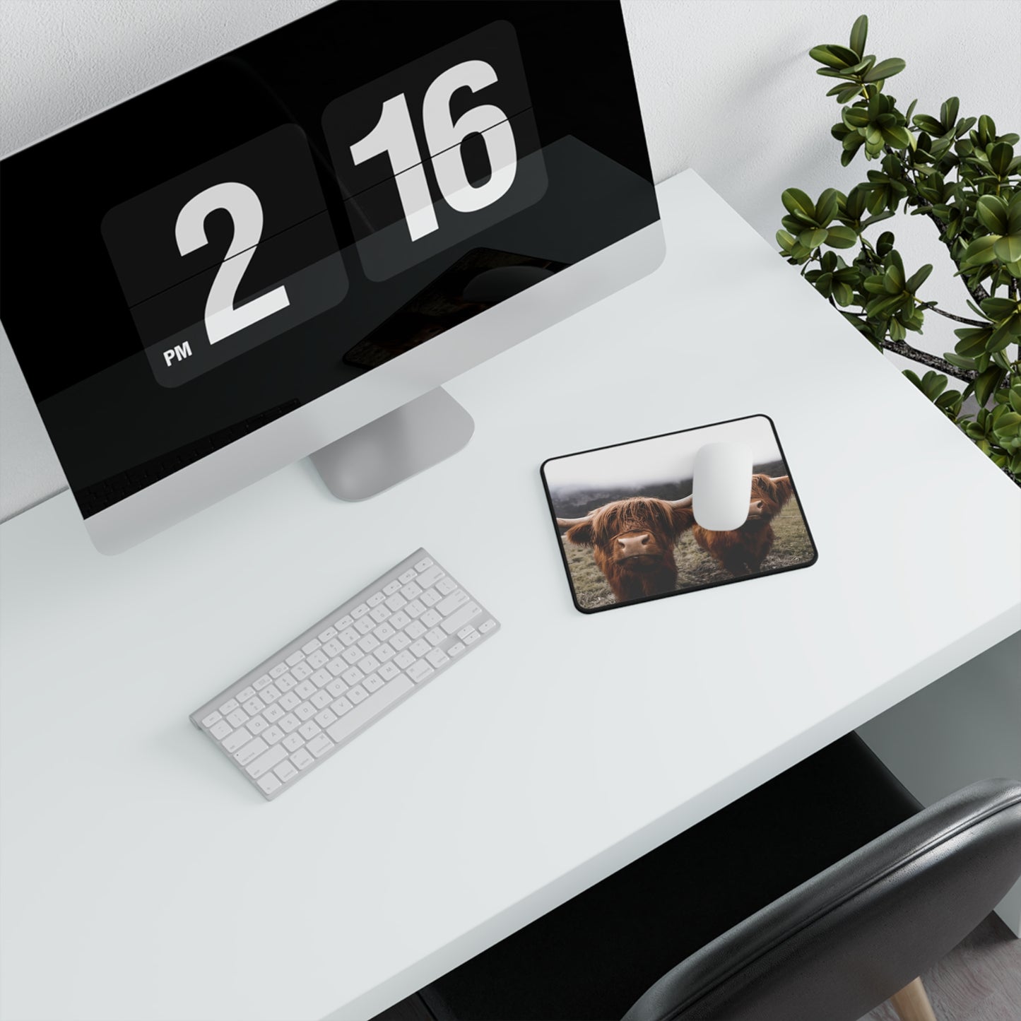 Highlander Cow Non-Slip Gaming Mouse Pad, Computer Accessories, Gamer Gift, Desk Decor, Unique Mouse Mat, Animal Lover Gift