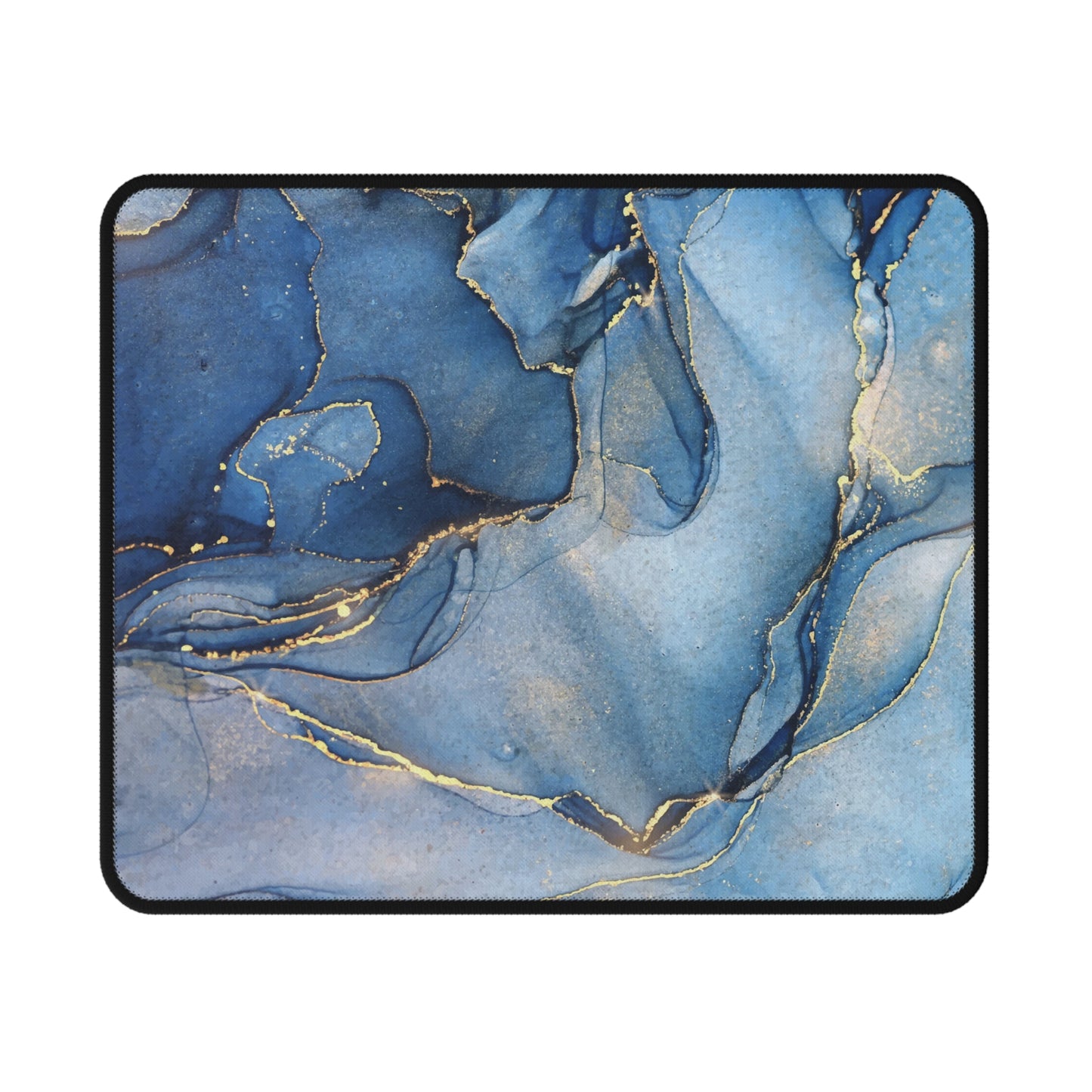 Blue & Gold Marble Non-Slip Gaming Mouse Pad, Computer Accessories, Gamer Gift, Desk Decor, Unique Mouse Mat, Animal Lover Gift