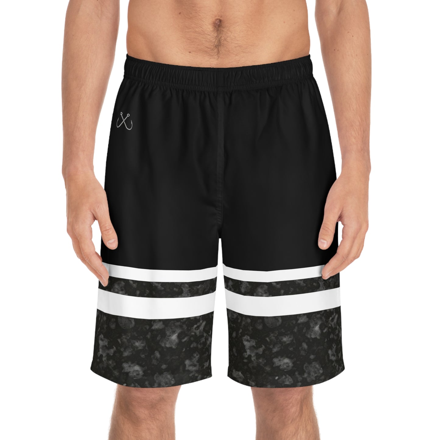 Volcanic Rock Men's Ocean-Inspired Board Shorts, Swimwear for Beach Days, Summer Vacations, Pool Parties, Surfing Attire, Water Sports