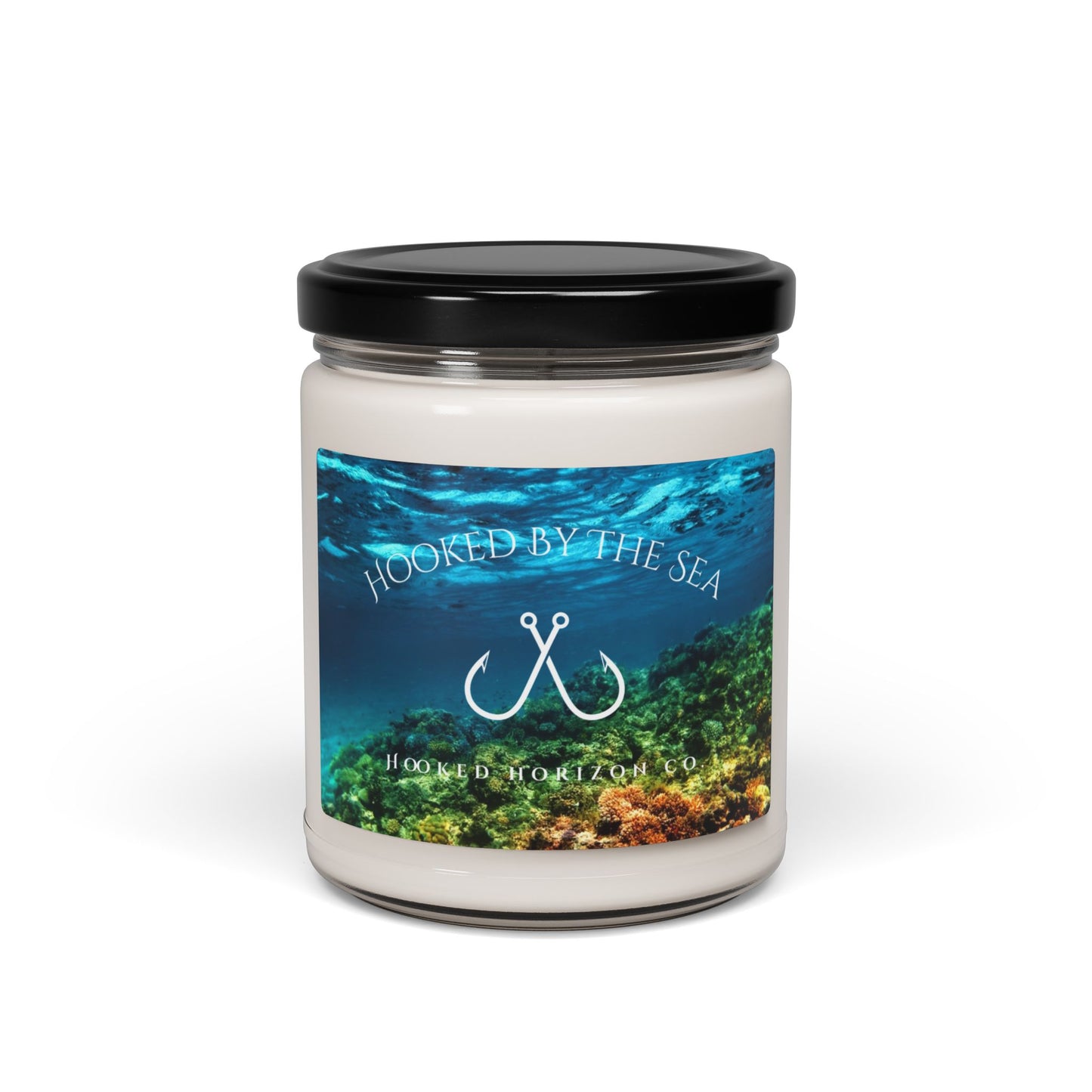 Ocean Themed Scented Candle | Hooked by the Sea | Relaxing Home Decor, Gift for Sea Lovers, Coastal Aromatherapy, Beach House Candle