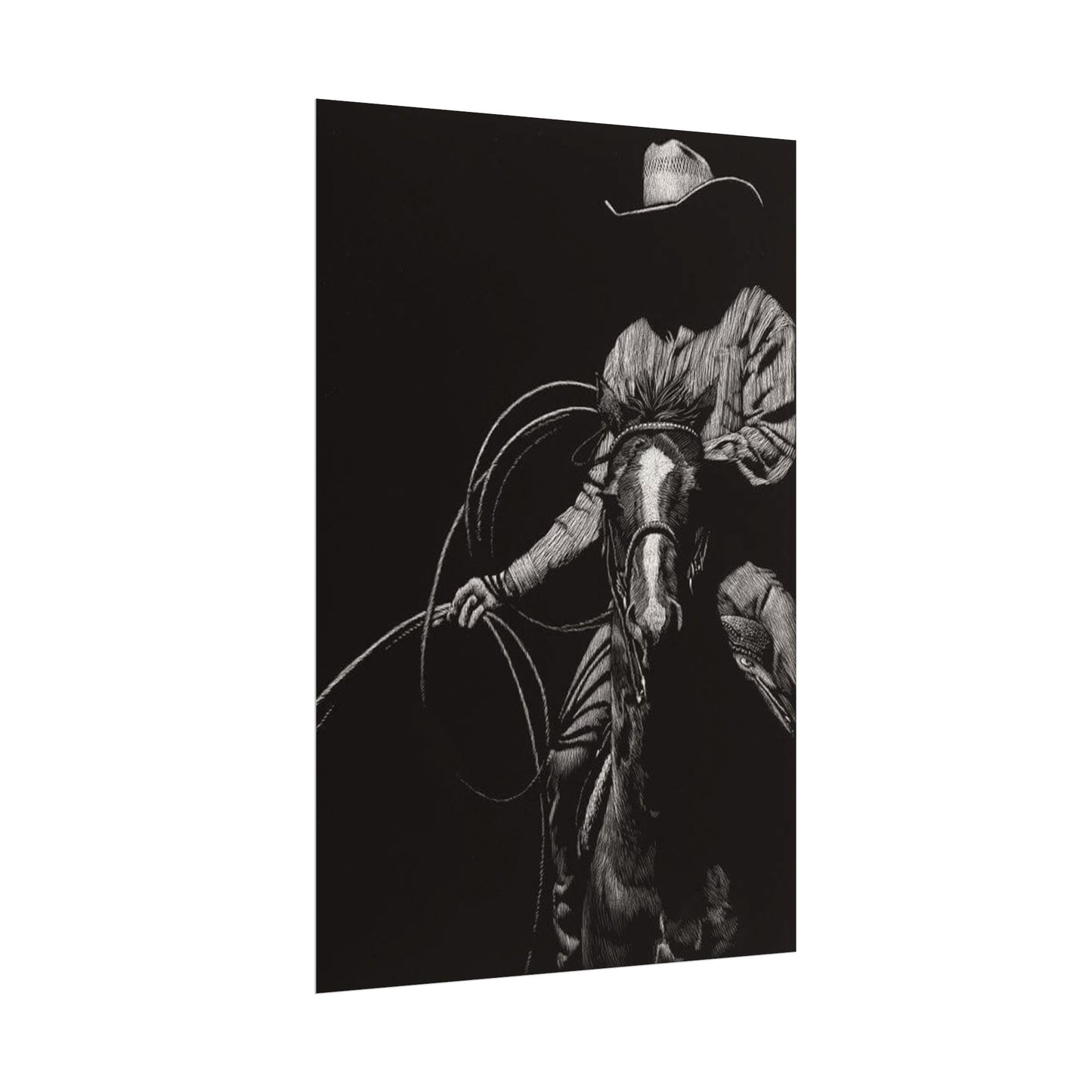 Lasso & Legacy – Western Textured Watercolor Matte Posters