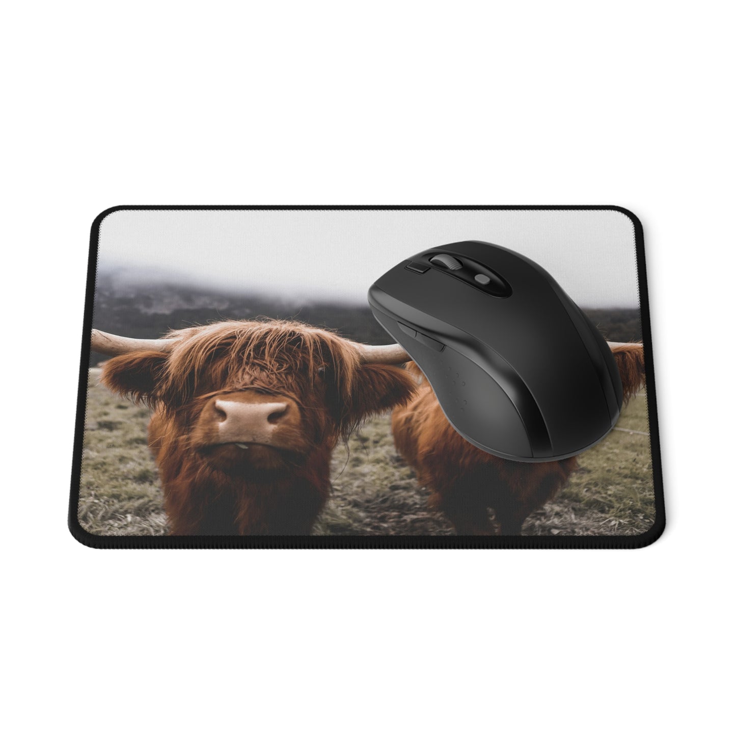 Highlander Cow Non-Slip Gaming Mouse Pad, Computer Accessories, Gamer Gift, Desk Decor, Unique Mouse Mat, Animal Lover Gift