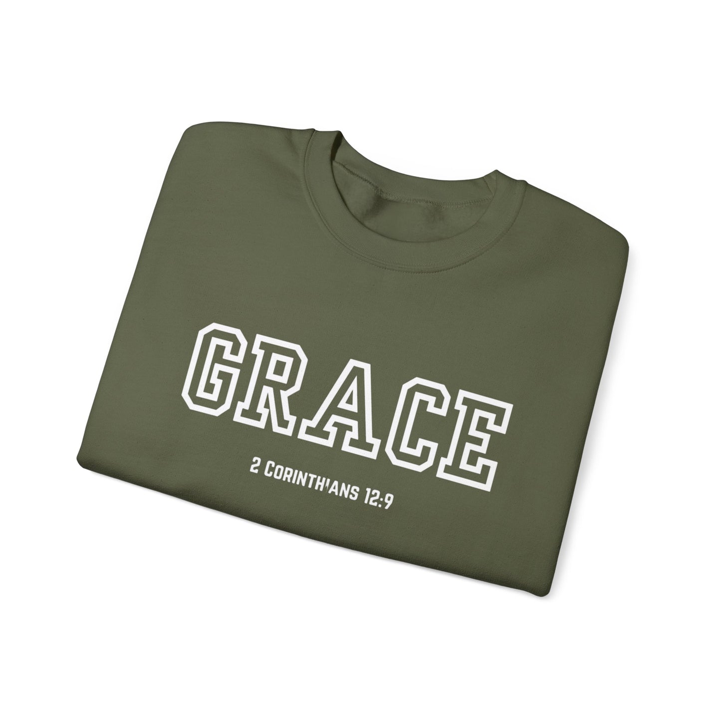 Grace Crewneck Sweatshirt - Comfort in Faith, Unisex Gift, Spiritual Apparel, Inspirational Fashion, Cozy Christian Sweatshirt