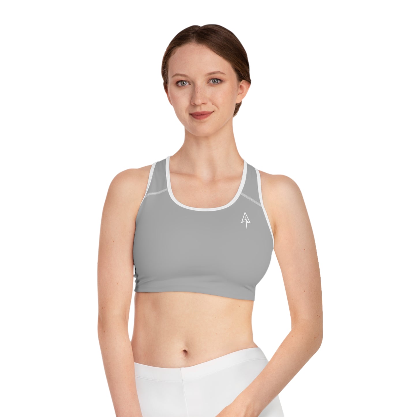 Arrow Ridge Light Gray Stylish Sports Bra for Active Women, Workout Top, Gym Essential, Fitness Apparel, Athleisure Wear, Yoga Gear