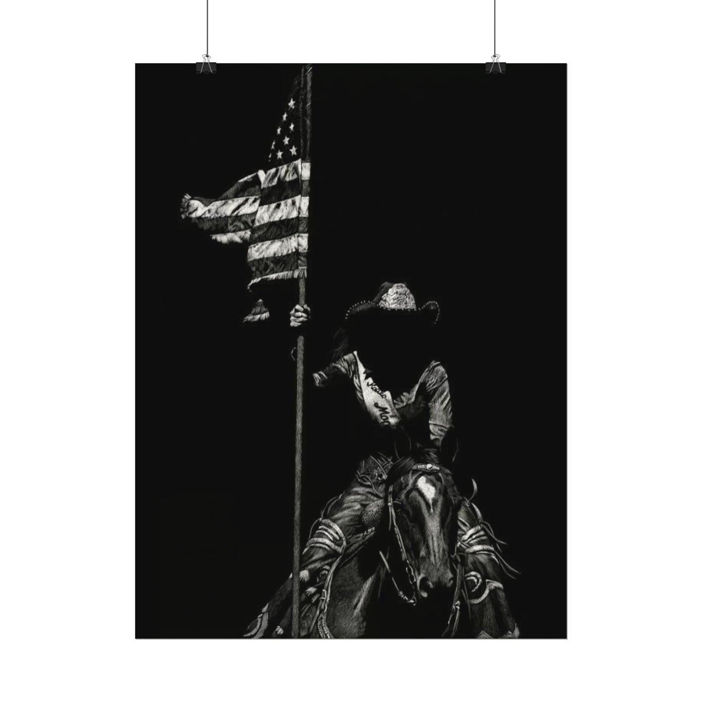 Star Spangled Elegance – Western Textured Watercolor Matte Posters