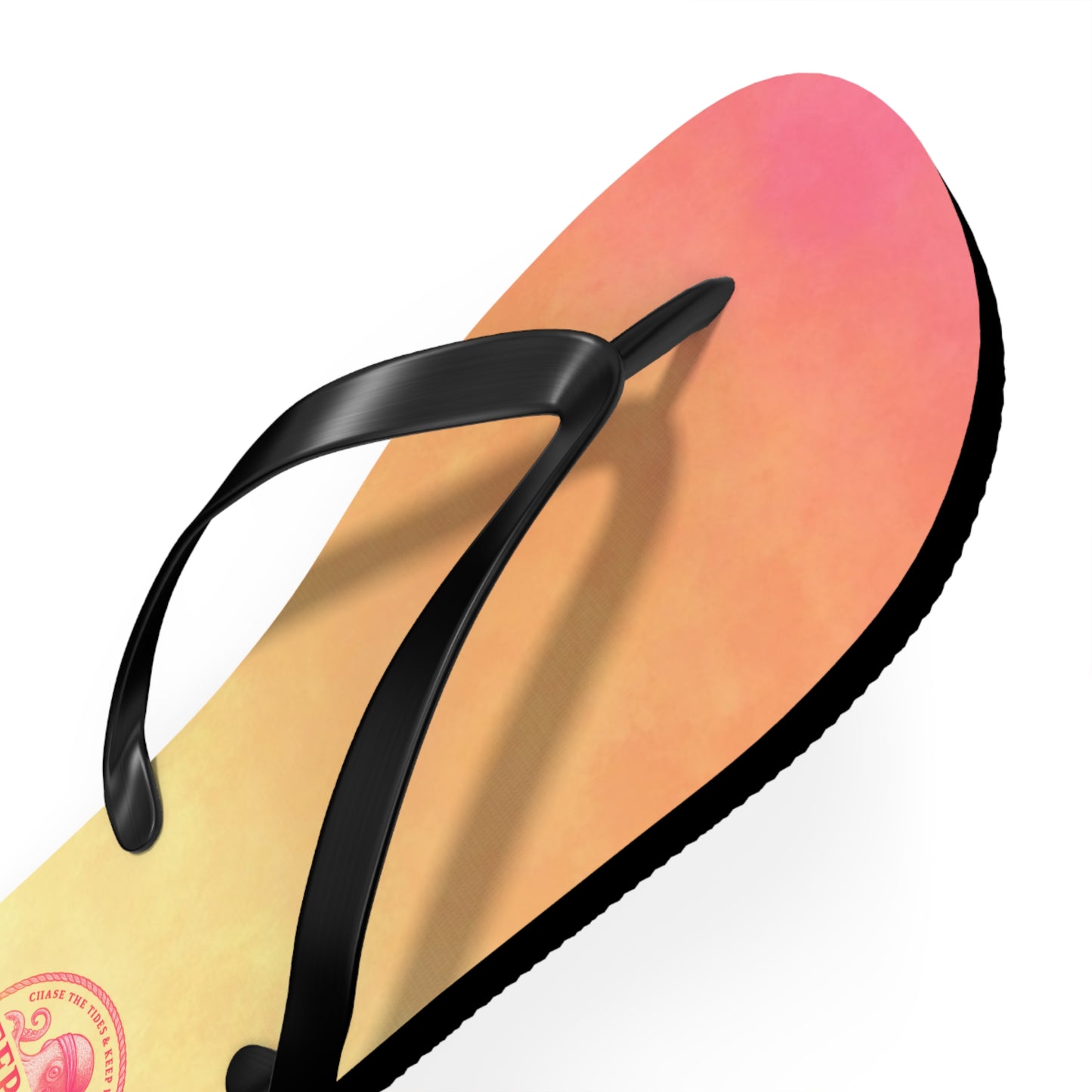 Pink Ombre Ocean-Inspired Flip Flops, Summer Sandals, Beach Footwear, Deep Drift, Vacation Essentials, Nautical Gift