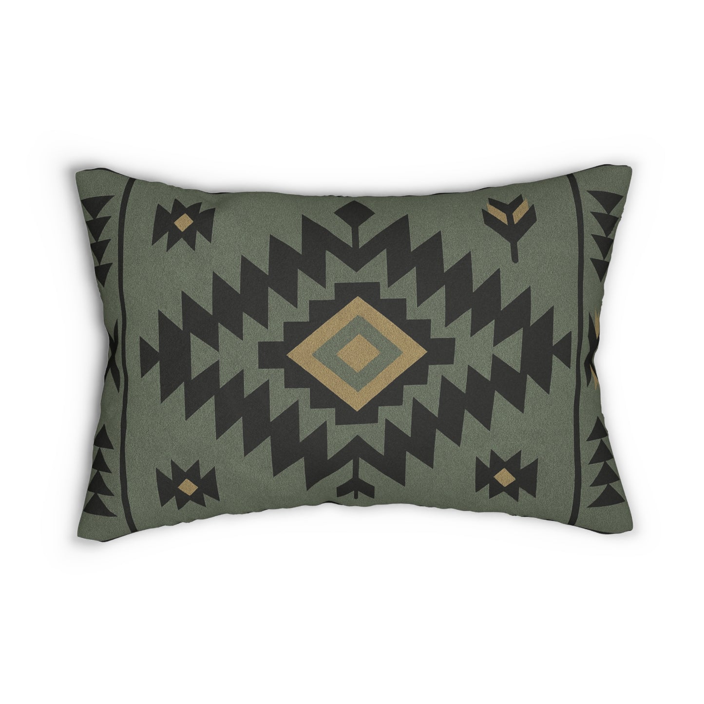 2 In 1 Sage Green & Black Western Pattern Lumbar Pillow, Farmhouse Decor, Cozy Home Accent, Unique Gift for Animal Lovers, Boho Cushion