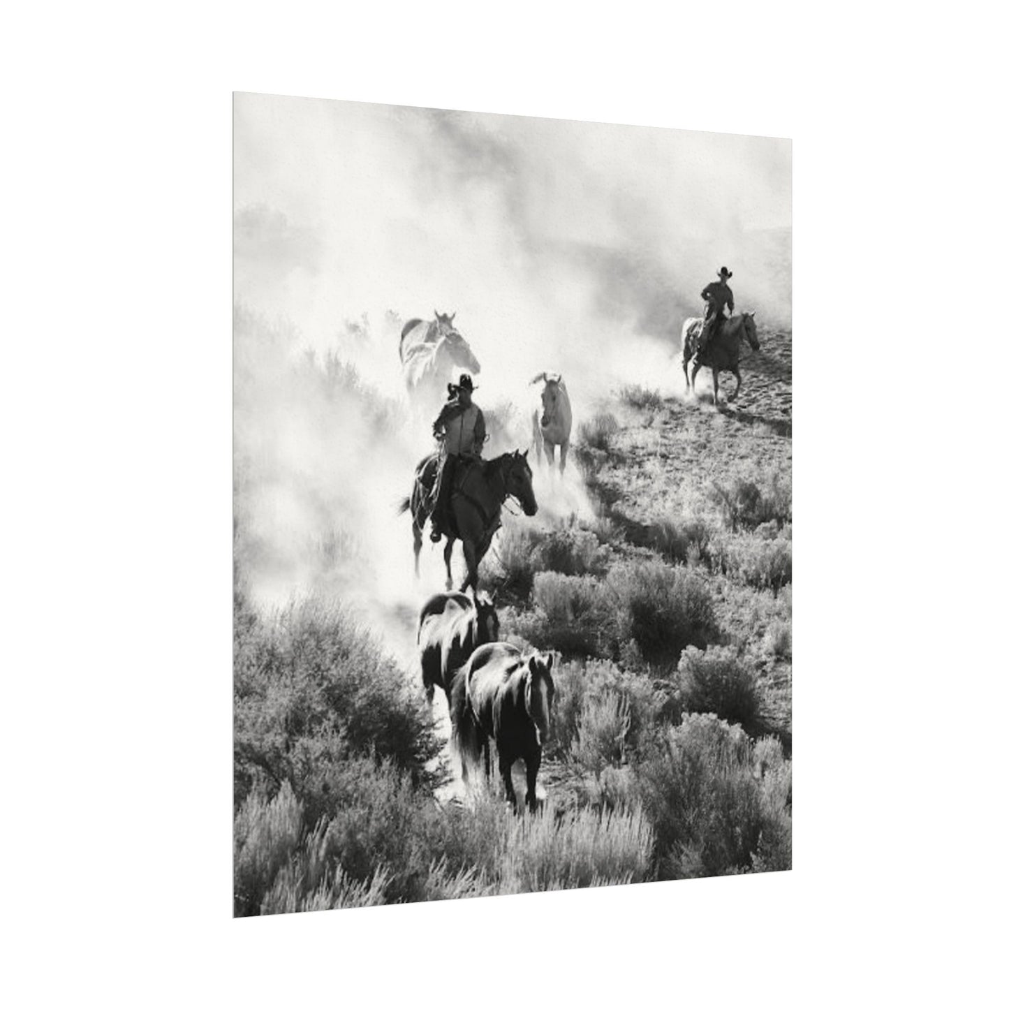 The Dusty Range – Western Textured Watercolor Matte Posters
