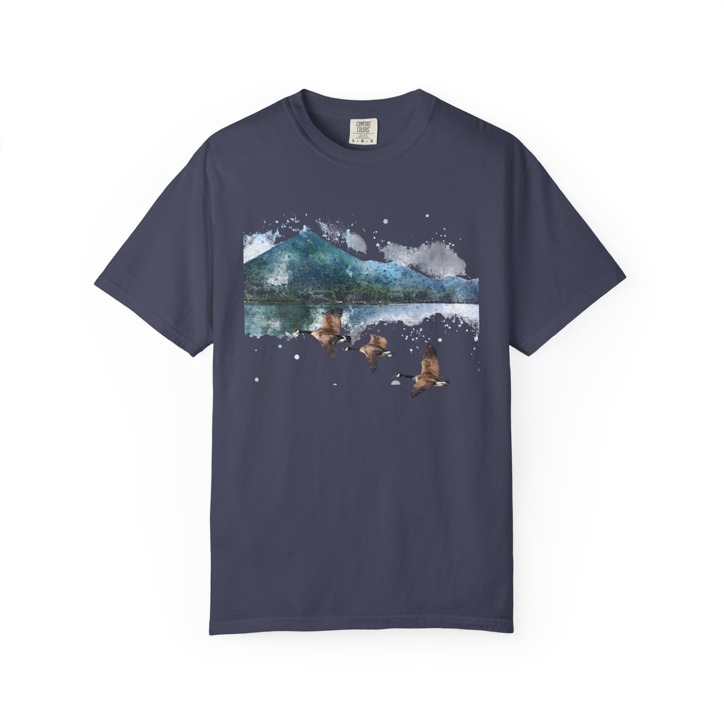 Geese Wildlife Adventure Tee Unisex Garment-Dyed T-shirt, Boho Nature Tee, Camping Shirt, Adventure Apparel, Gift for Wilderness Lovers