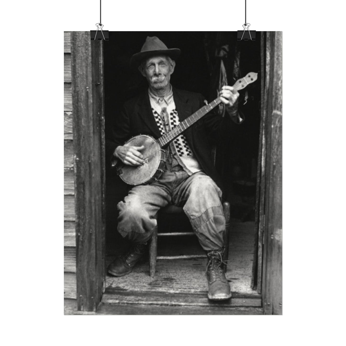 Strings In The Still – Western Textured Watercolor Matte Posters