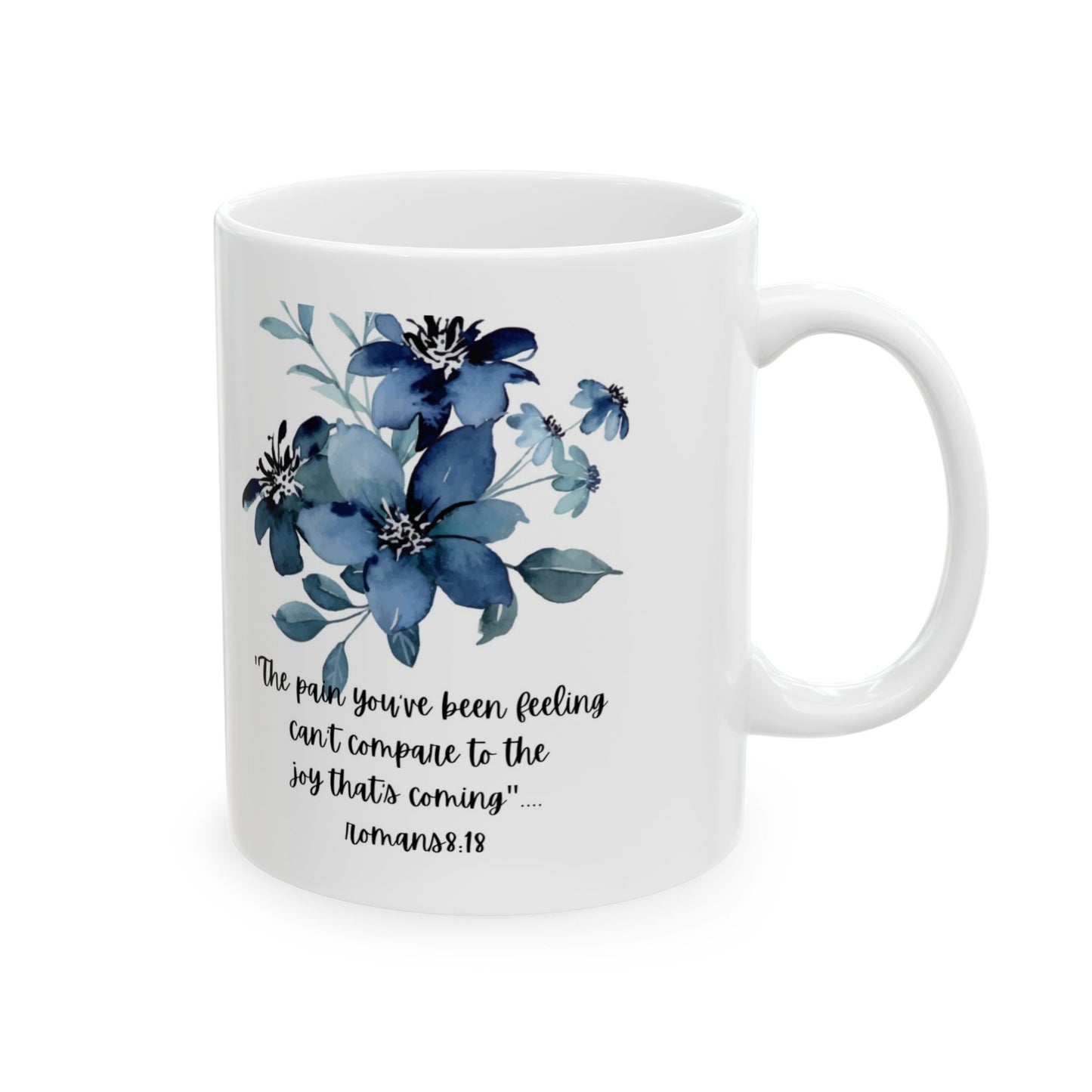 Motivational Floral Ceramic Mug, Inspirational Drinkware, Gift for Her, Office Mug, Mindfulness Quote