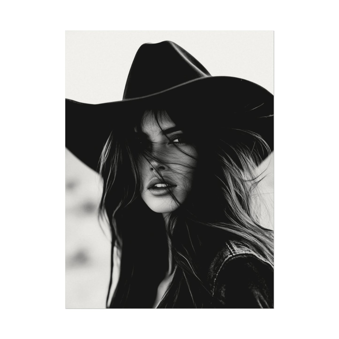 Smoldering Gaze – Western Textured Watercolor Matte Posters