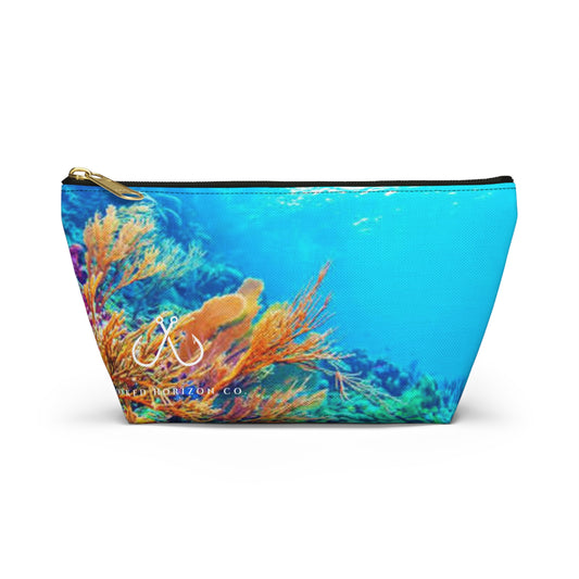 Coral Vibrant Gradient Accessory Pouch | Makeup Bag, Travel Organizer, Gift for Her, Beach Essentials, Stylish Storage