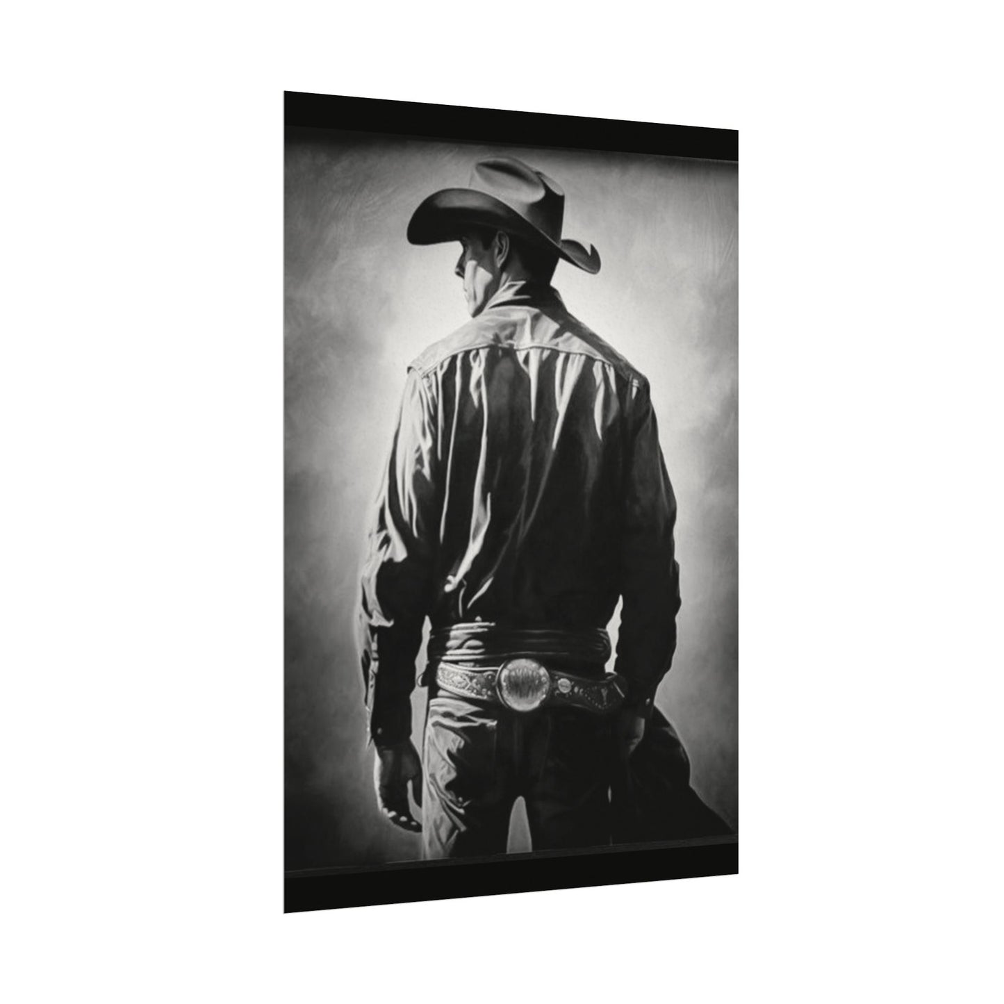 The Lone Rider – Western Textured Watercolor Matte Posters