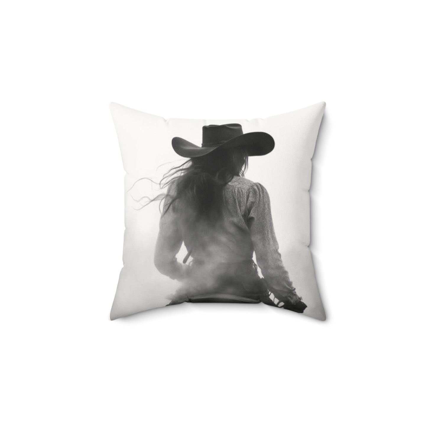 Cowgirl Faux Suede Pillow, Cozy Home Decor, Motivational Cushion, Bohemian Bedroom Accessory, Unique Gift Idea