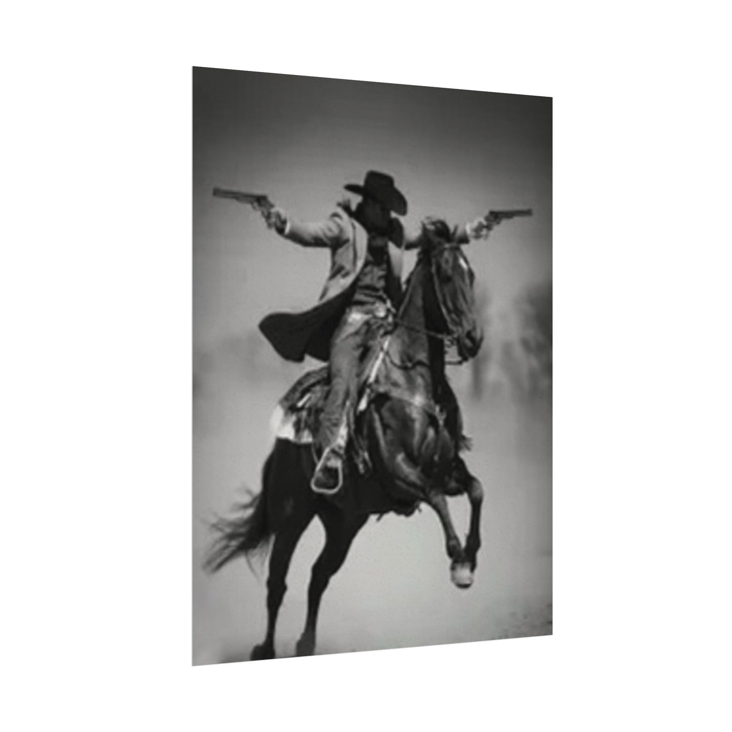 Smoke & Spurs – Western Textured Watercolor Matte Posters