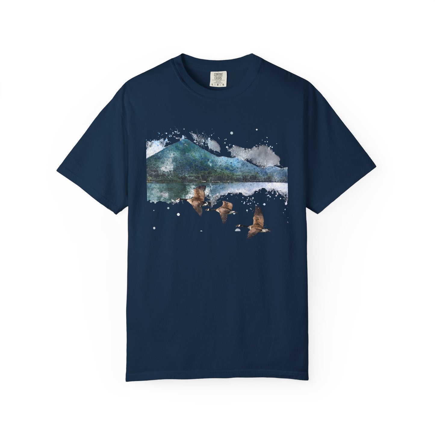 Geese Wildlife Adventure Tee Unisex Garment-Dyed T-shirt, Boho Nature Tee, Camping Shirt, Adventure Apparel, Gift for Wilderness Lovers