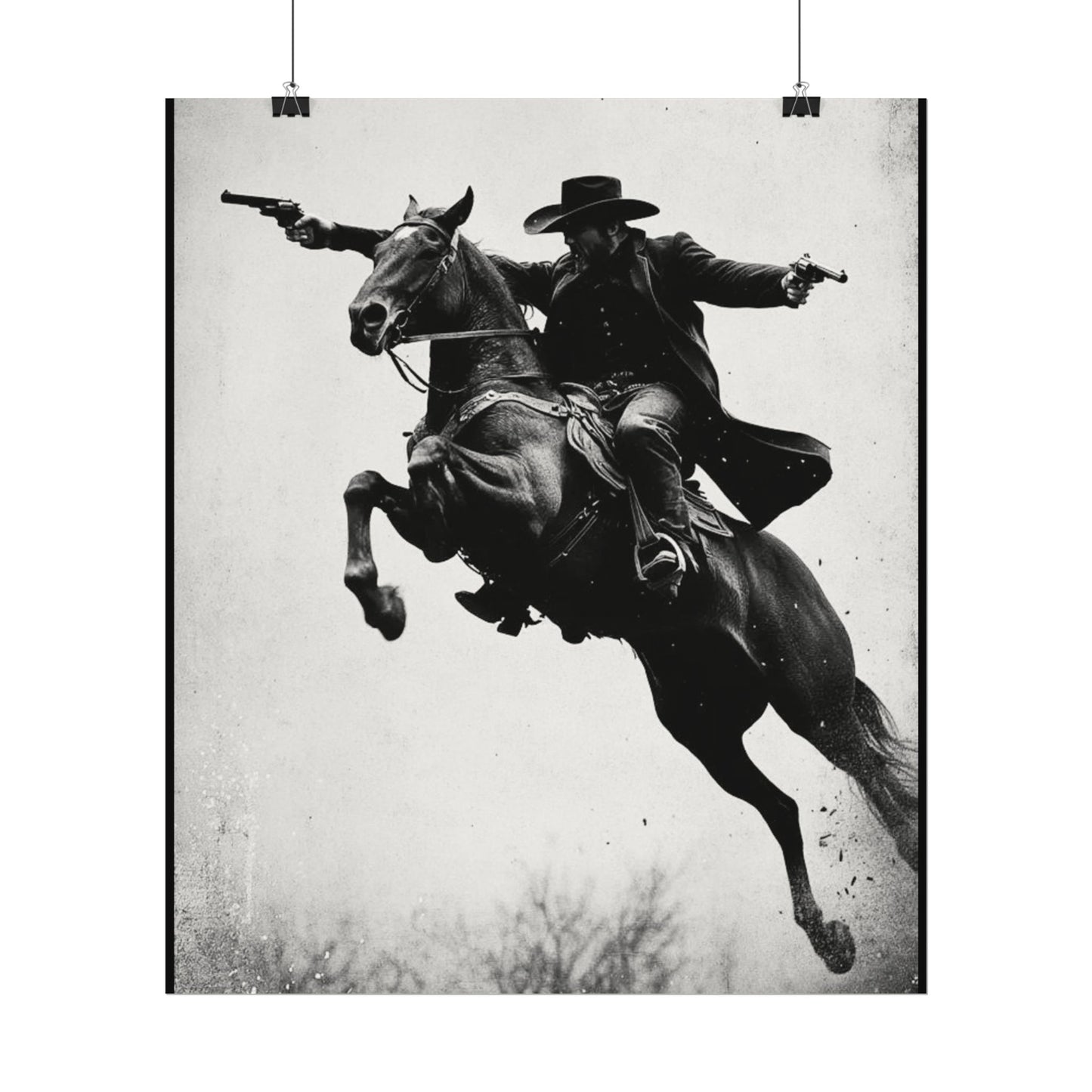 High Noon Pistols  – Western Textured Watercolor Matte Posters