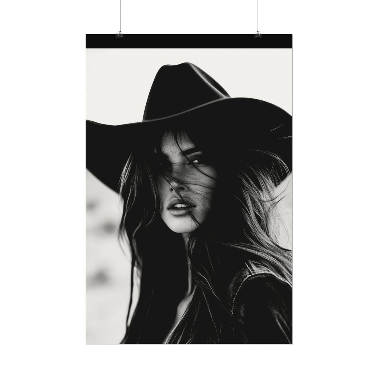 Smoldering Gaze – Western Textured Watercolor Matte Posters