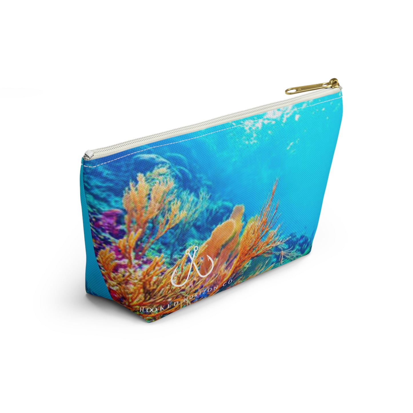 Coral Vibrant Gradient Accessory Pouch | Makeup Bag, Travel Organizer, Gift for Her, Beach Essentials, Stylish Storage