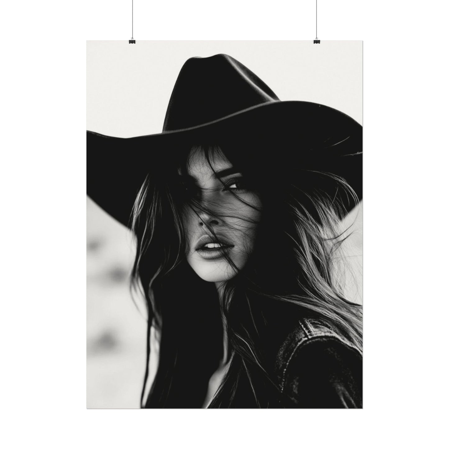 Smoldering Gaze – Western Textured Watercolor Matte Posters