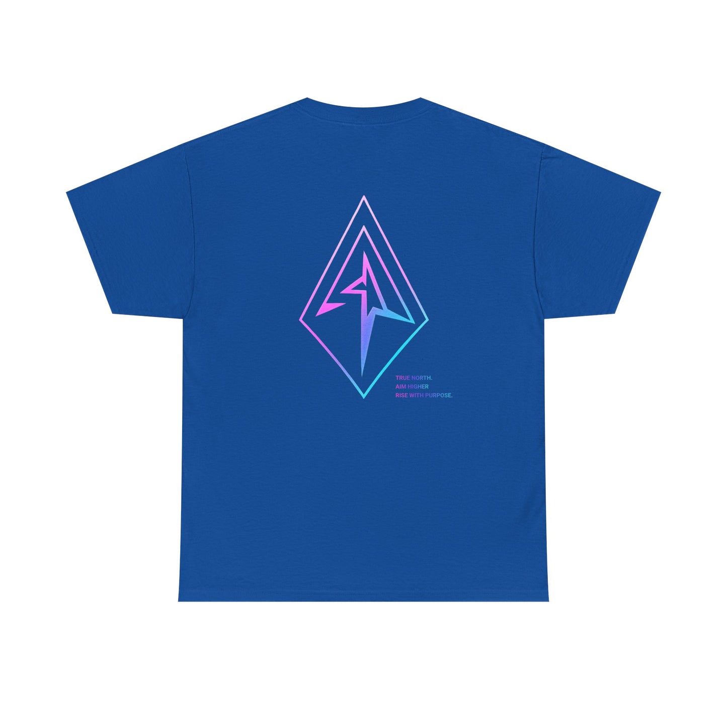 Arrow Ridge Gradient Tee — Minimal Origami Logo T-Shirt with Pastel Holographic Design