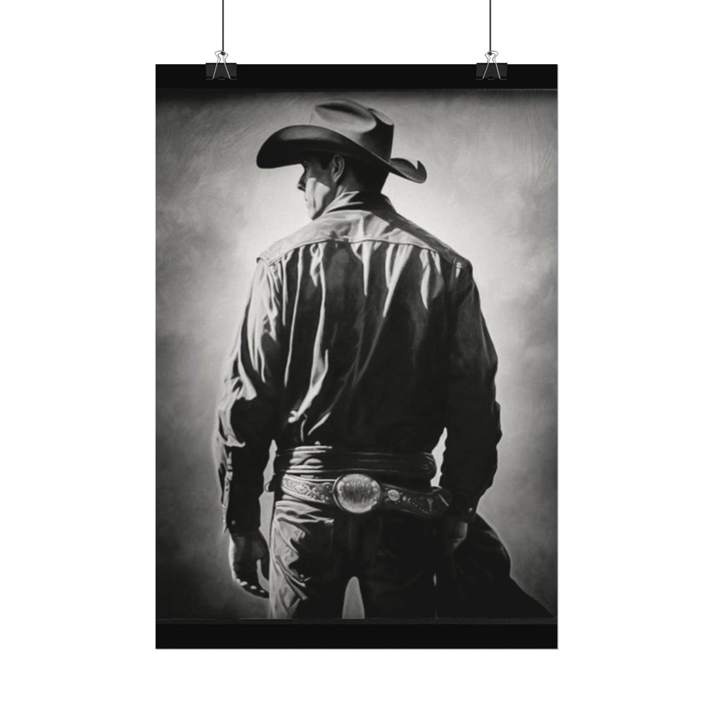 The Lone Rider – Western Textured Watercolor Matte Posters