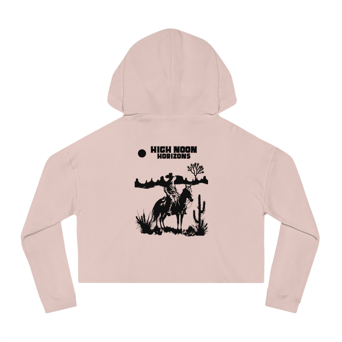Cropped Hoodie with Western Designs, Casual Streetwear, Gift for Cowgirls, Boho Style, High Noon Horizons Sweatshirt