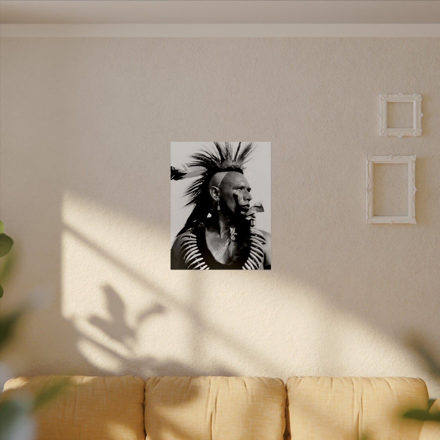 Feathered Warrior Cheif   – Western Textured Watercolor Matte Posters