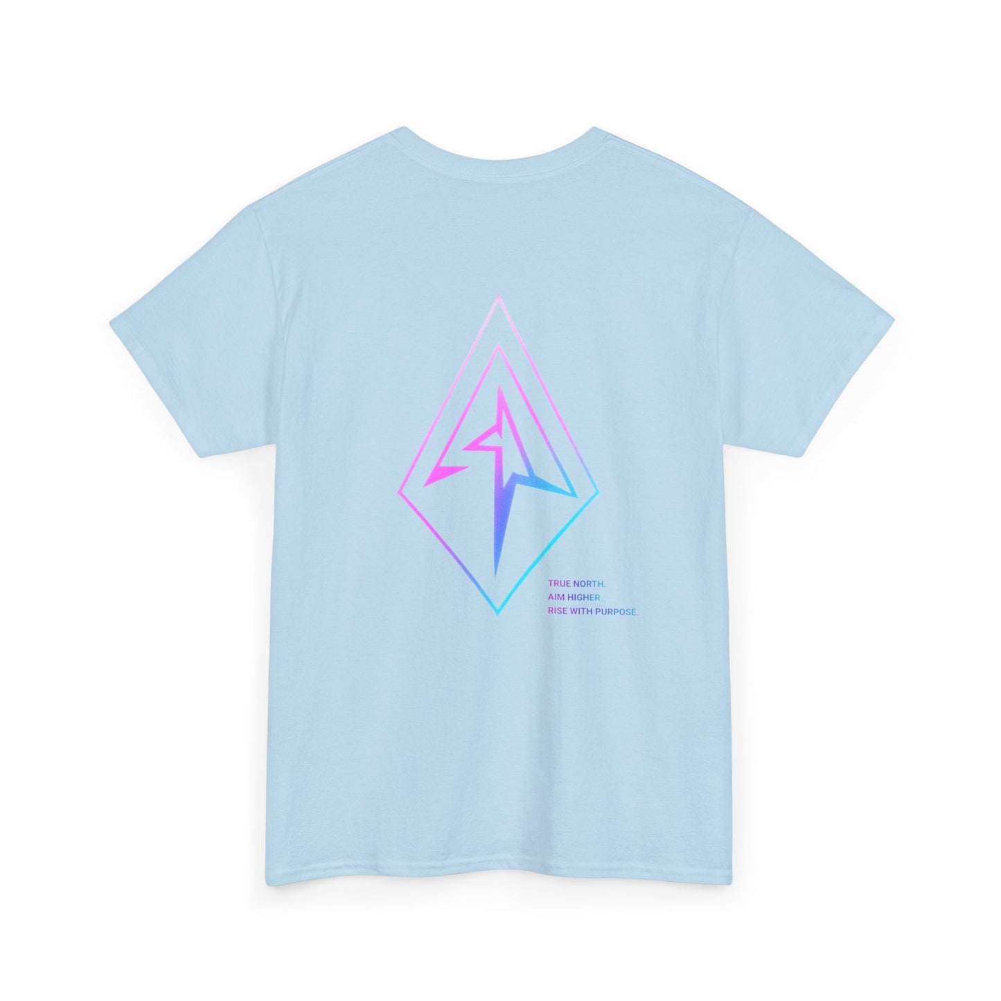 Arrow Ridge Gradient Tee — Minimal Origami Logo T-Shirt with Pastel Holographic Design