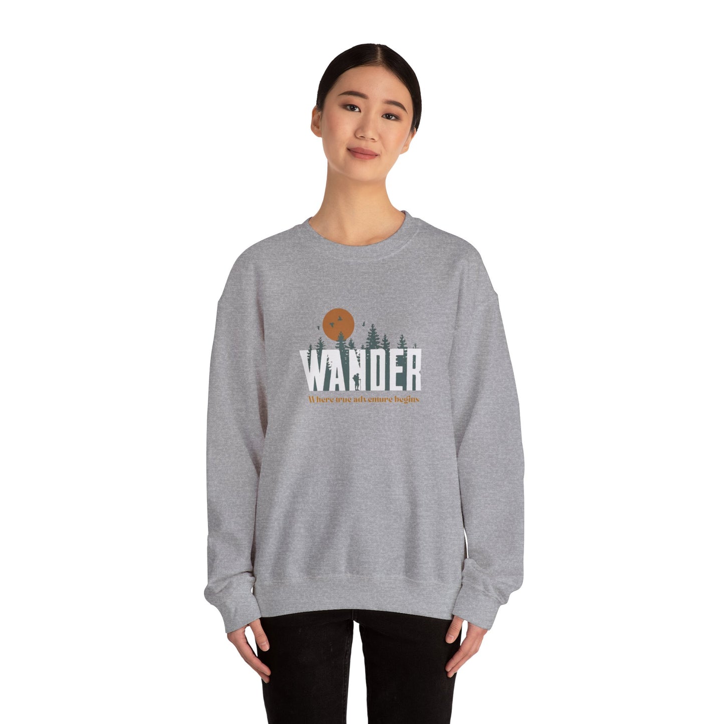 Wander Crewneck Sweatshirt - Cozy Adventure Sweater for Nature Lovers, Perfect for Camping, Travel, Gifts