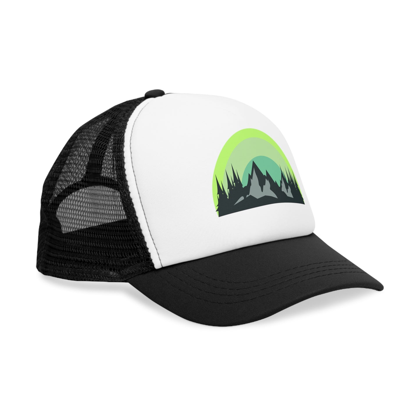 Green Rainbow Trucker Hat, Nature Lovers Adjustable Cap