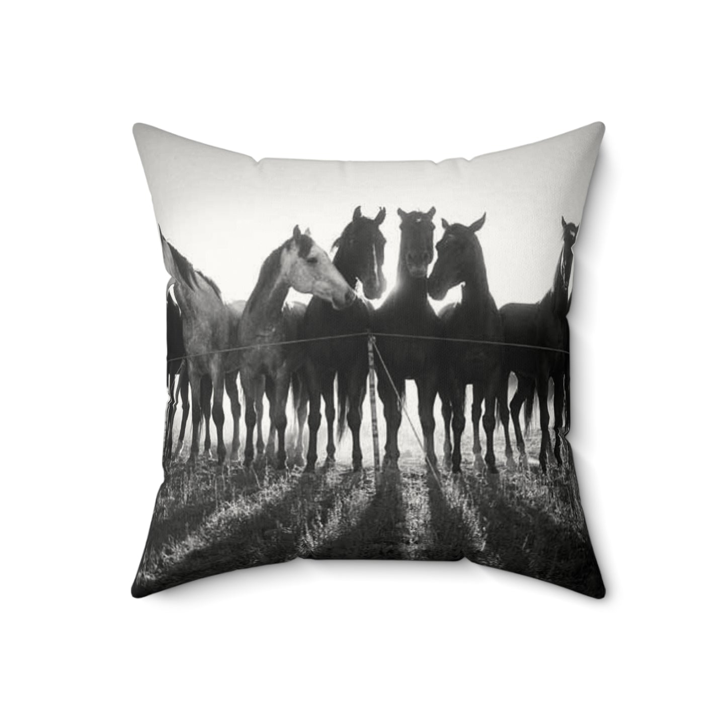 Wild At Heart Horse Faux Suede Pillow, Cozy Home Decor, Motivational Cushion, Bohemian Bedroom Accessory, Unique Gift Idea